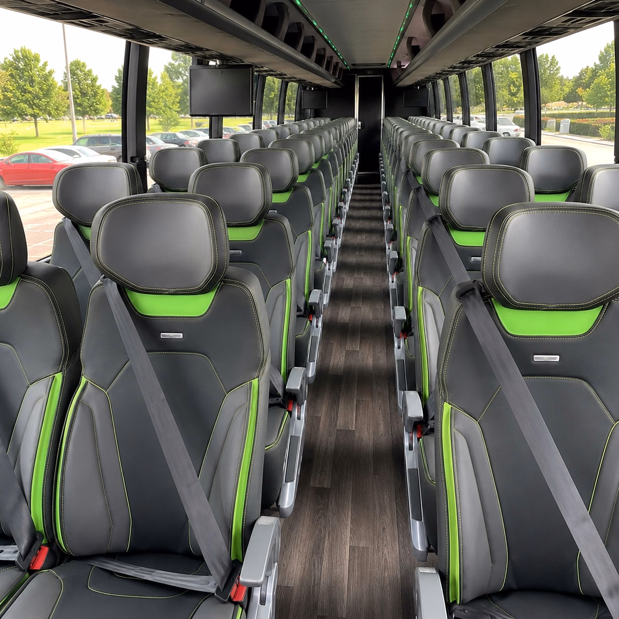 56 passenger charter bus inside